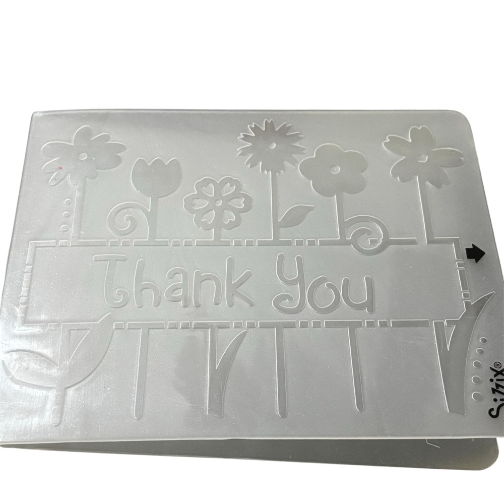 This is a Sizzix Sizzlits Die Cupcake with Floral, Thank You embossing folders - Picture 6 of 7